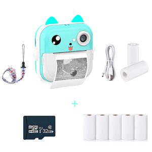 JumboPrintBundle, комплект с камера за моментален печат на снимки, 2 + 5 безплатни ролки хартия, USB кабел, каишка за ръка и Micro SD карта