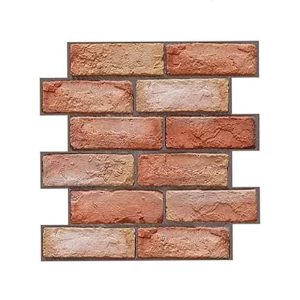 NewYorkWall, тримерните стикери за стена с оранжев ефект на тухла (10 бр.)