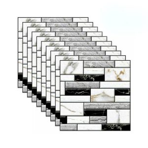 StickMarble, 3D стикери за стена с мраморна визия (10 бр.)