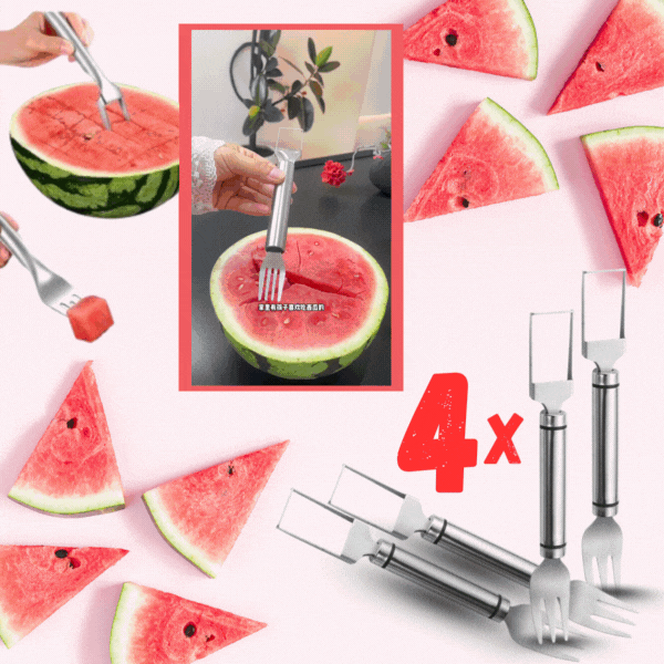 Вилица за рязане на диня 2-в-1, FRUITFORK (1+1 БЕЗПЛАТНО )