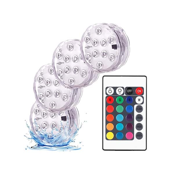 GlowWaterLights, 4 водоустойчиви LED светлини с дистанционно управление